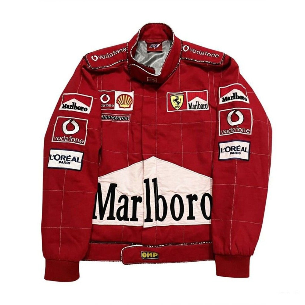 Marlboro Style Printing & Embroidery Jacket – Vintage Racing Edition